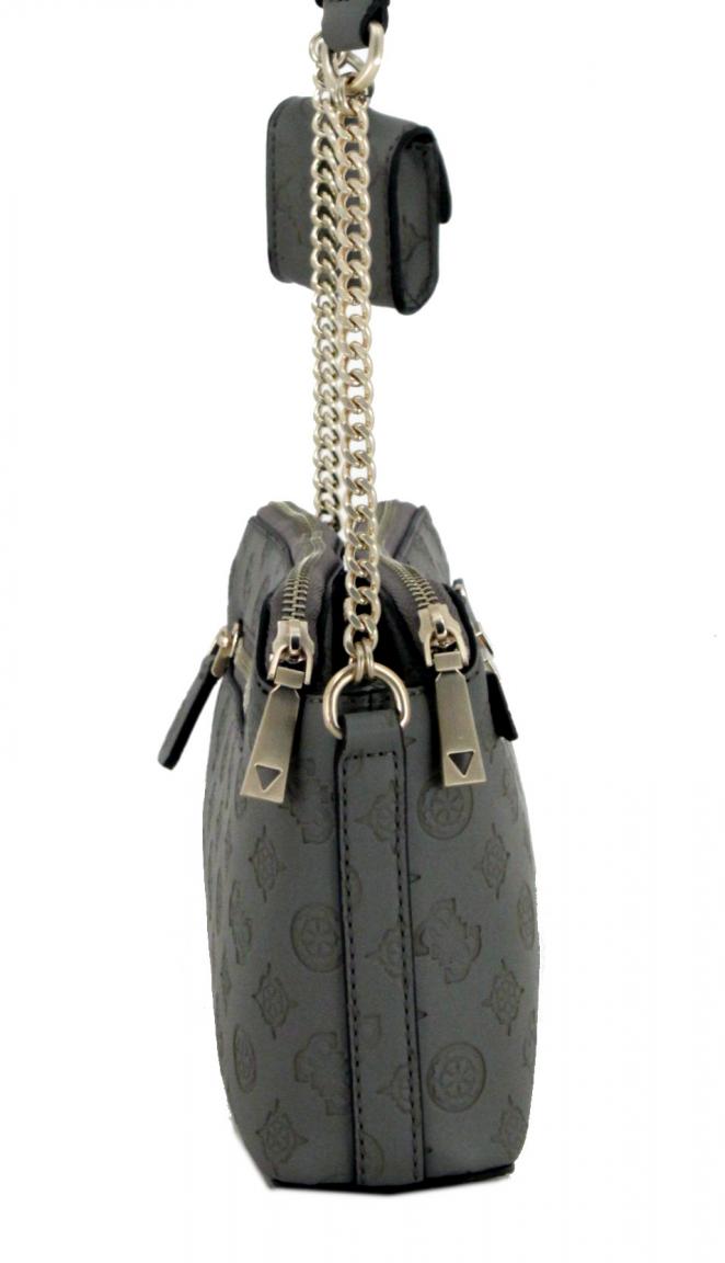 Damen Schultertasche Guess Bea Materialprägung schwarz Etui