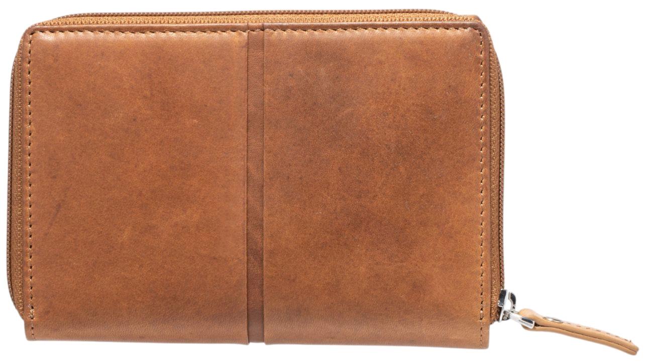 Damenbörse Leder MAITRE Birkenfeld Diethilde Überschlag Toffee