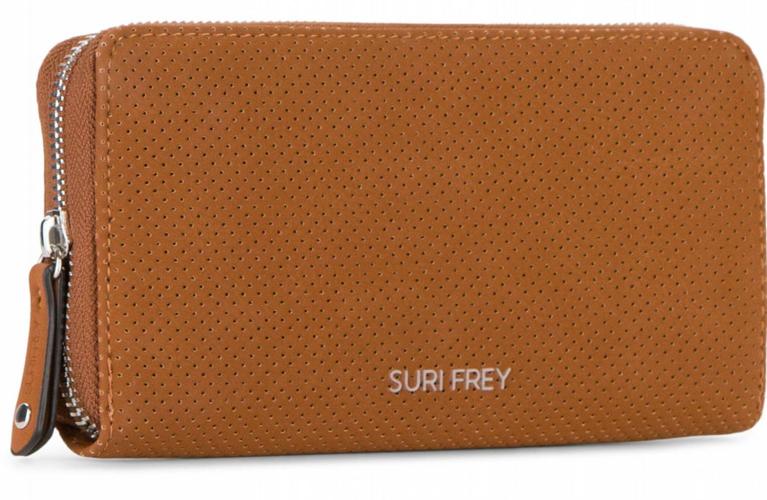 Damenbörse gelocht braun Suri Frey Romy Hetty Zipper Cognac