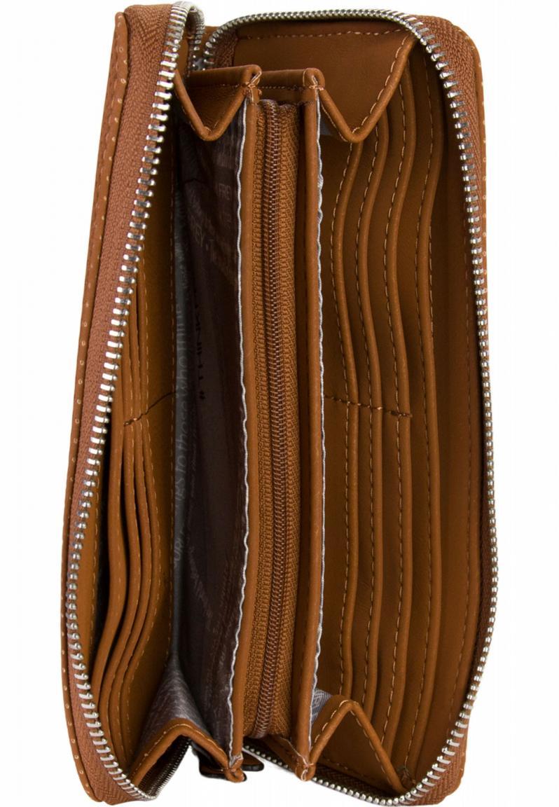 Damenbörse gelocht braun Suri Frey Romy Hetty Zipper Cognac