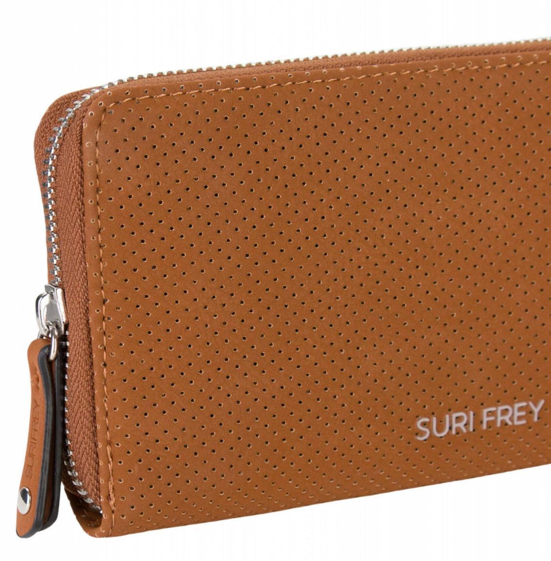 Damenbörse gelocht braun Suri Frey Romy Hetty Zipper Cognac