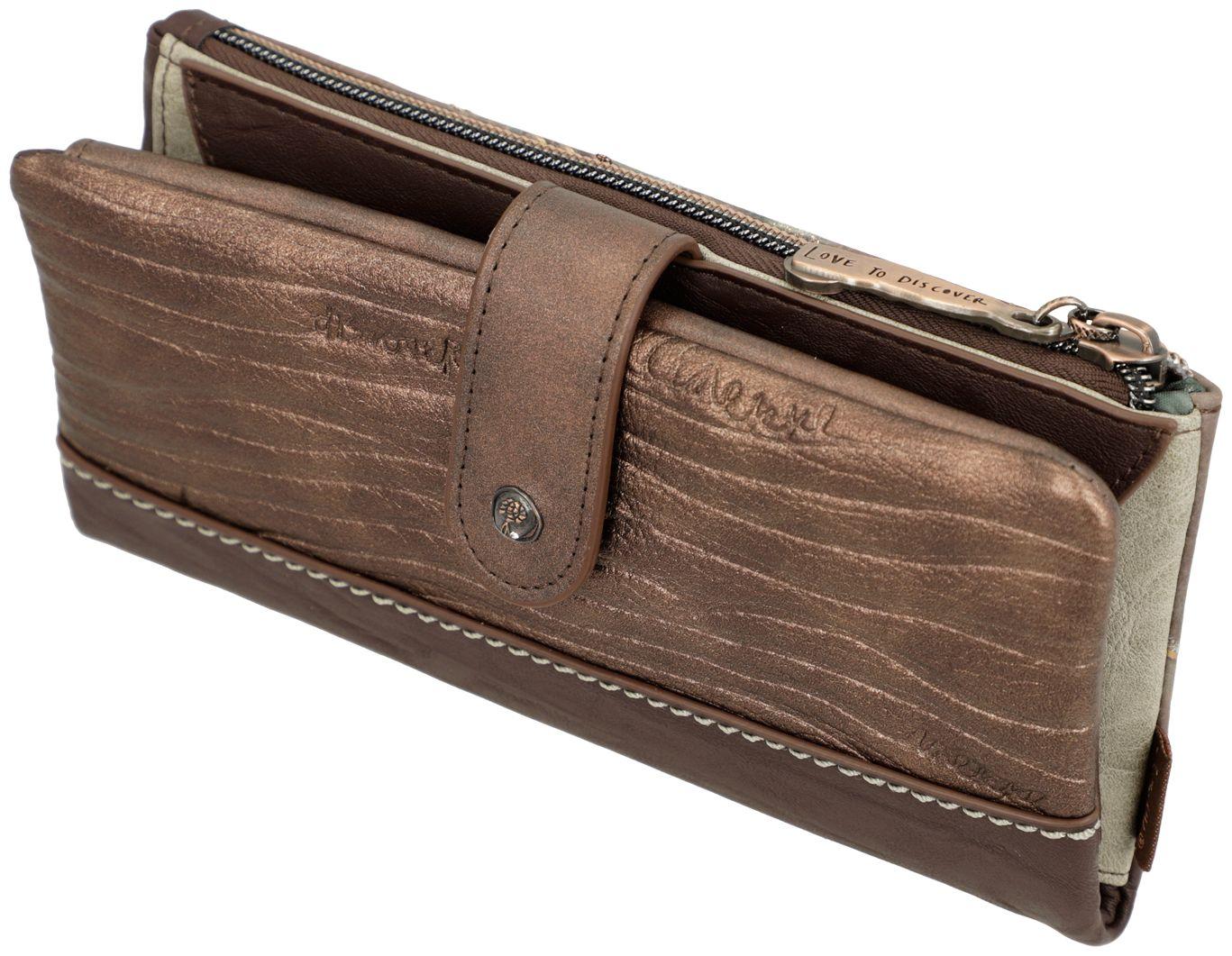 Damenbrieftasche Anekke Core Glitzer Stickerei Brauntöne