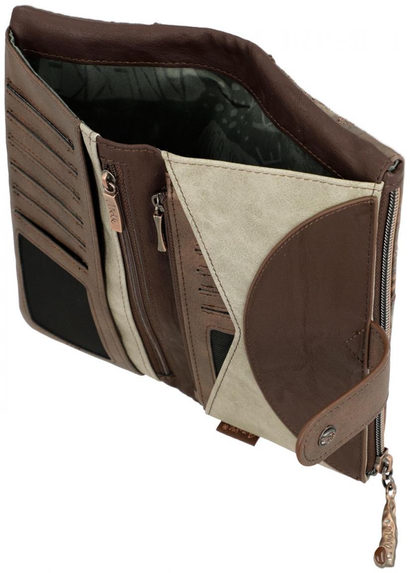Damenbrieftasche Anekke Core Glitzer Stickerei Brauntöne