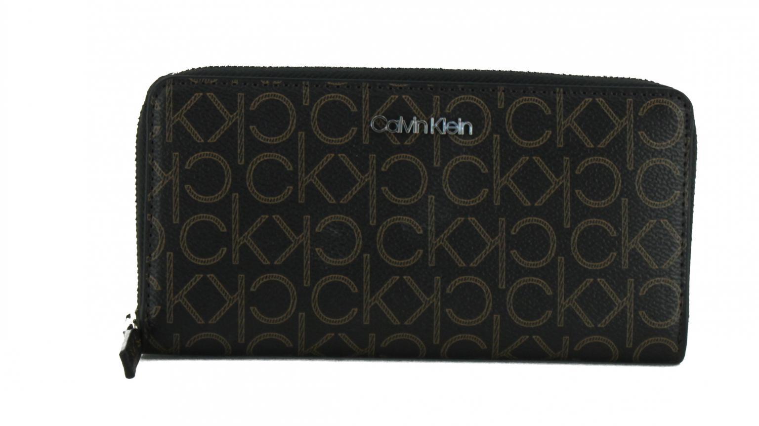 Damenbrieftasche Calvin Klein Z/A Wallet LG Monogram Sand Mono Beige