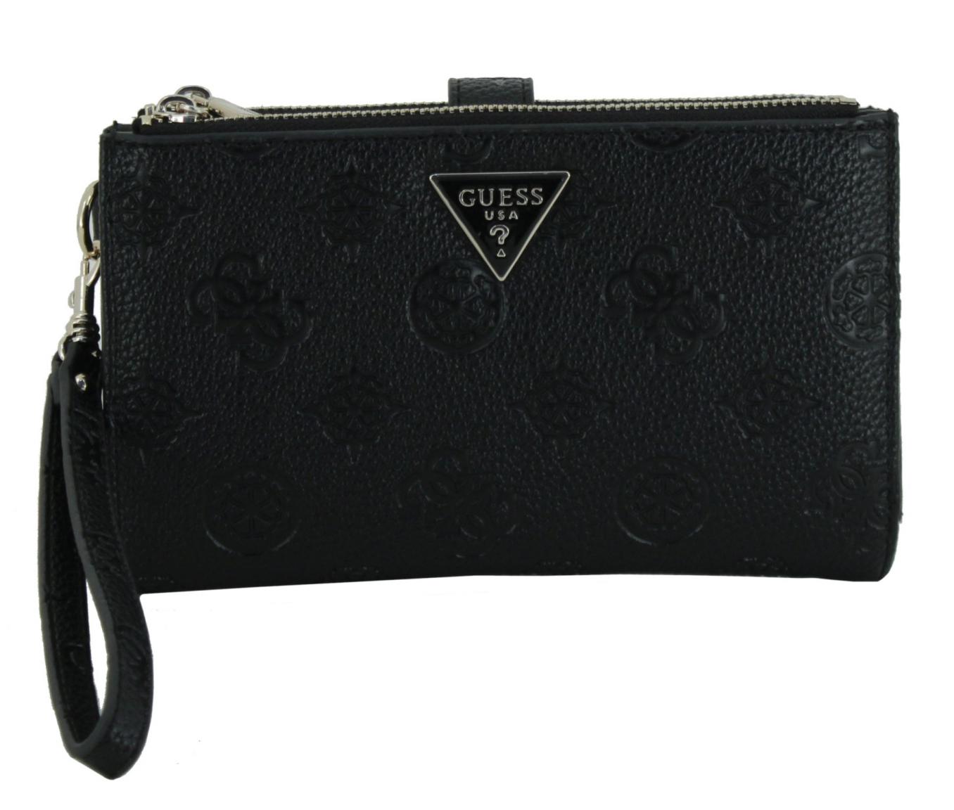 Damenbrieftasche Guess Cresidia II schwarz geprägt Clutch