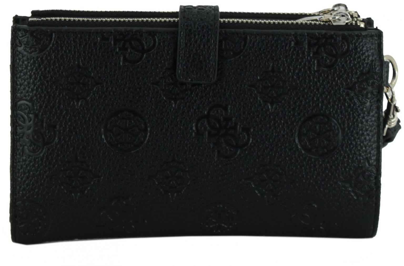 Damenbrieftasche Guess Cresidia II schwarz geprägt Clutch