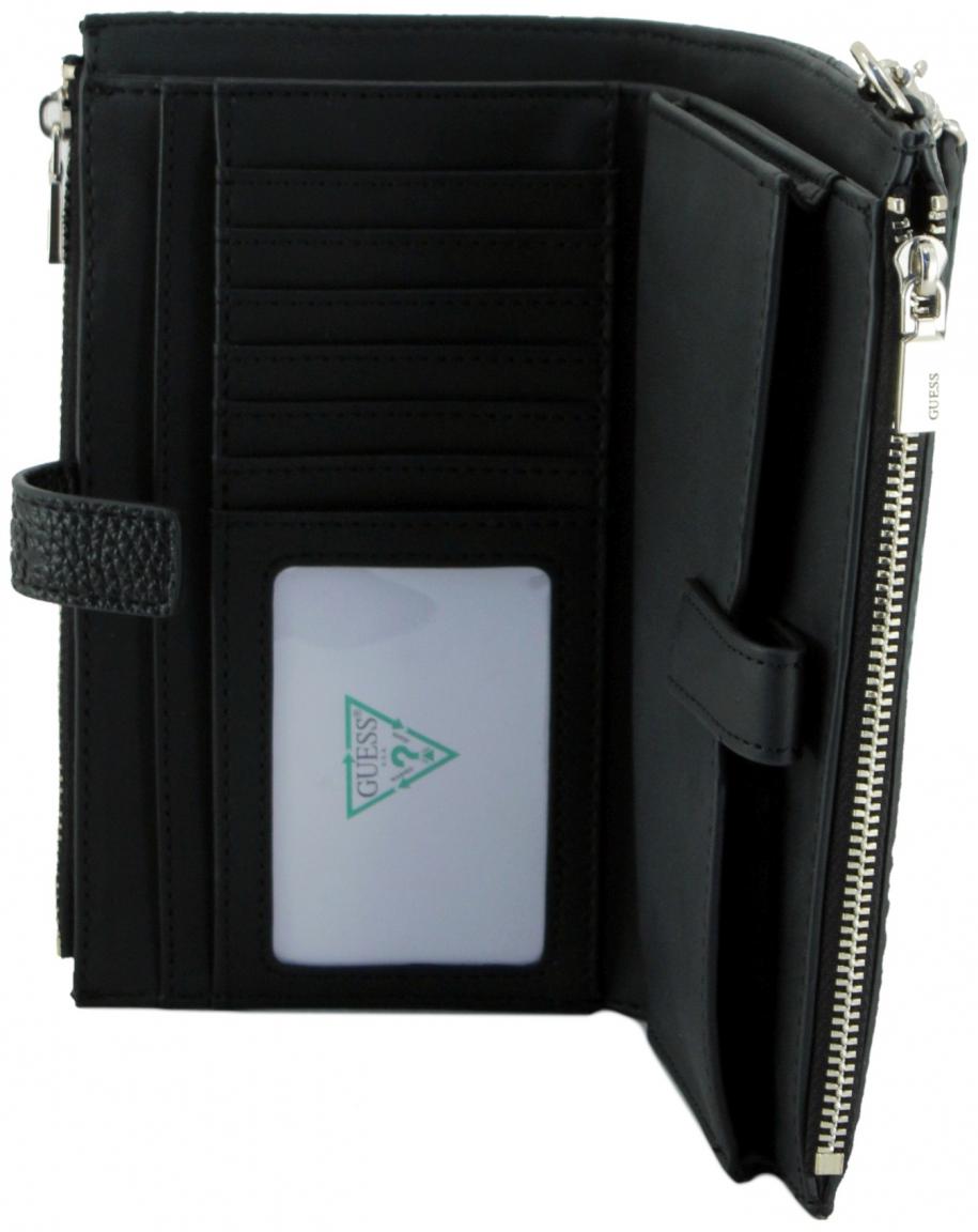 Damenbrieftasche Guess Cresidia II schwarz geprägt Clutch