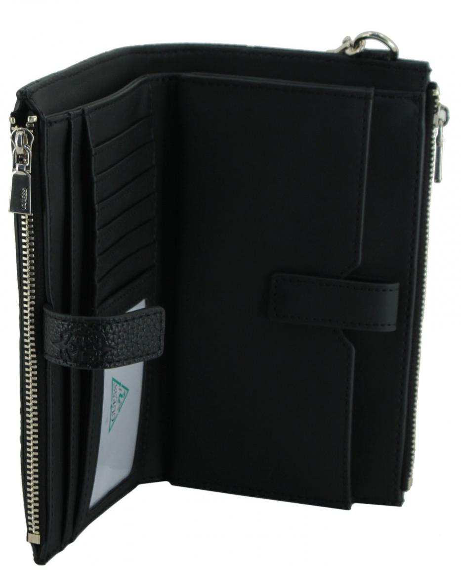 Damenbrieftasche Guess Cresidia II schwarz geprägt Clutch