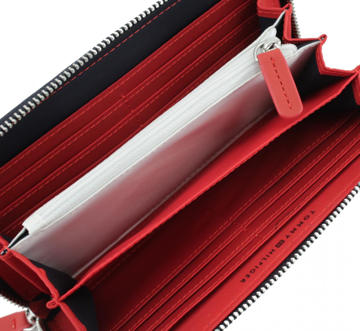 Damenbrieftasche Tommy Hilfiger TH Nylon Wallet dunkelblau rot