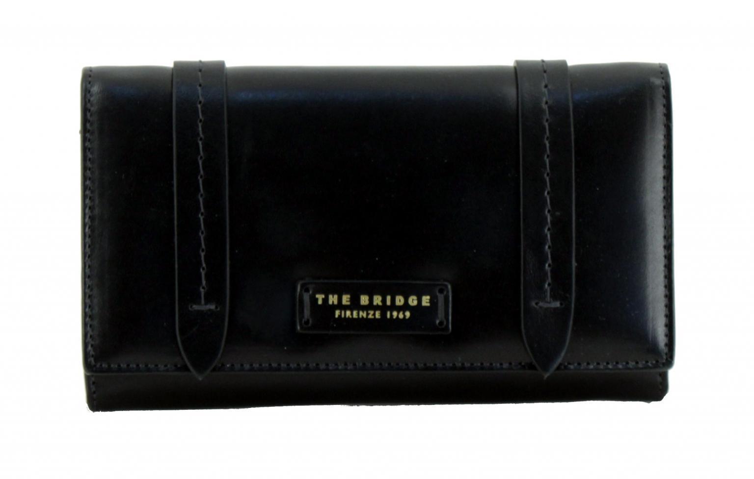 Damenbrieftasche schwarz The Bridge Strozzi Überschlag RFID