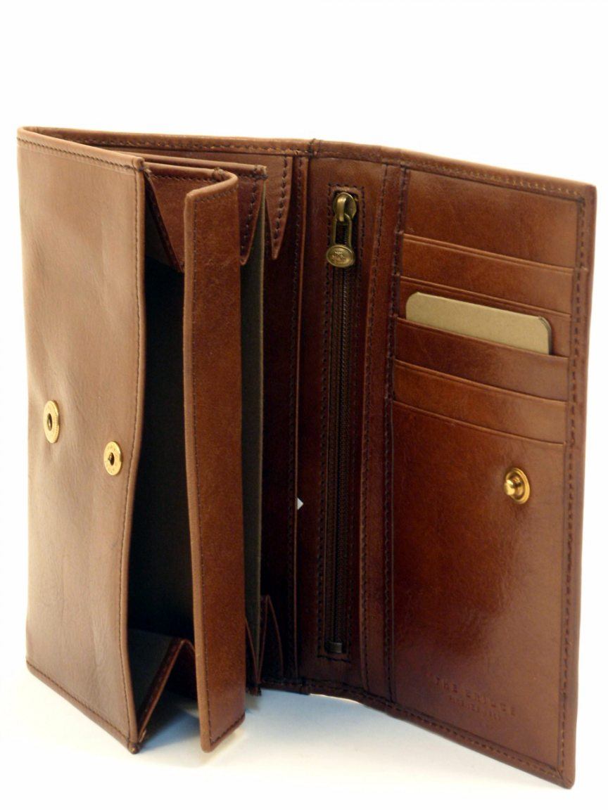 Damenbrieftasche schwarz The Bridge Strozzi Überschlag RFID