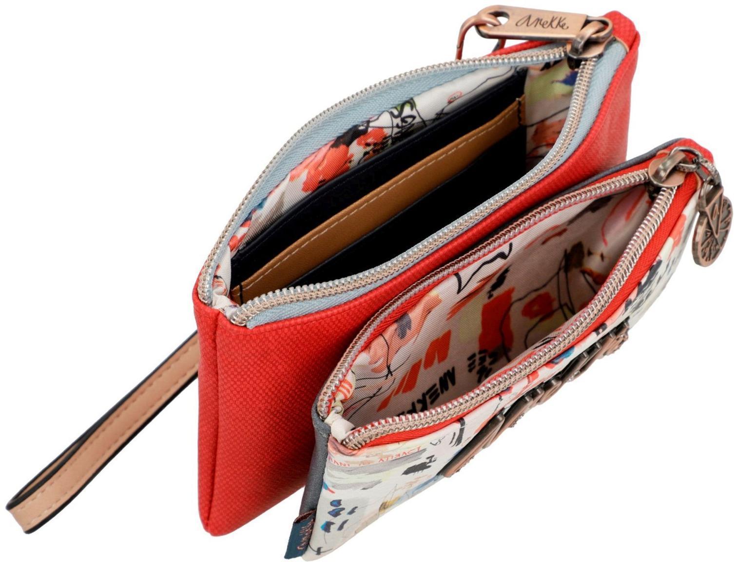Damengeldbeutel Anekke Fancy Bunt Rot grosses Markenemblem