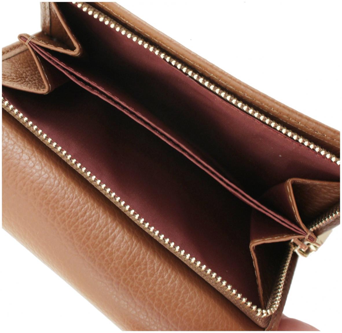 Damengeldbörse Coccinelle Metallic Soft Cognac 
