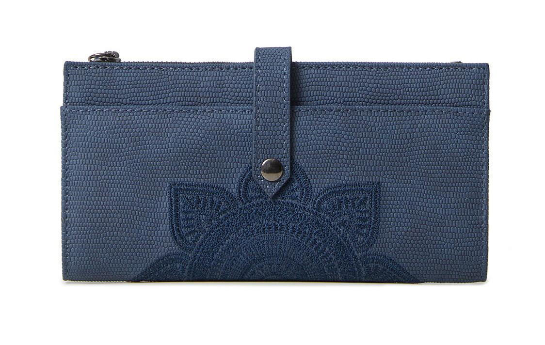 Damengeldbörse Desigual Aquiles Pia blau bestickt Navy
