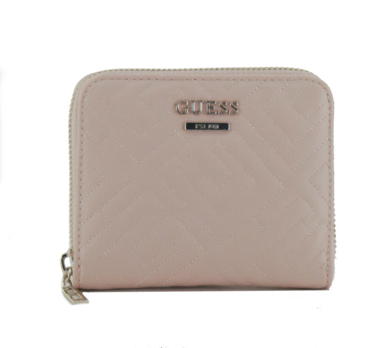 Damengeldbörse Guess Janay Rosewood gesteppt hellrosa Zip Around