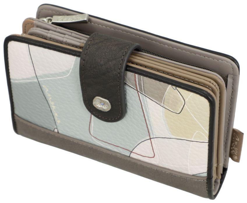 Damengeldbörse zart Anekke hell Sophia Stickereien Auralis schimmernd