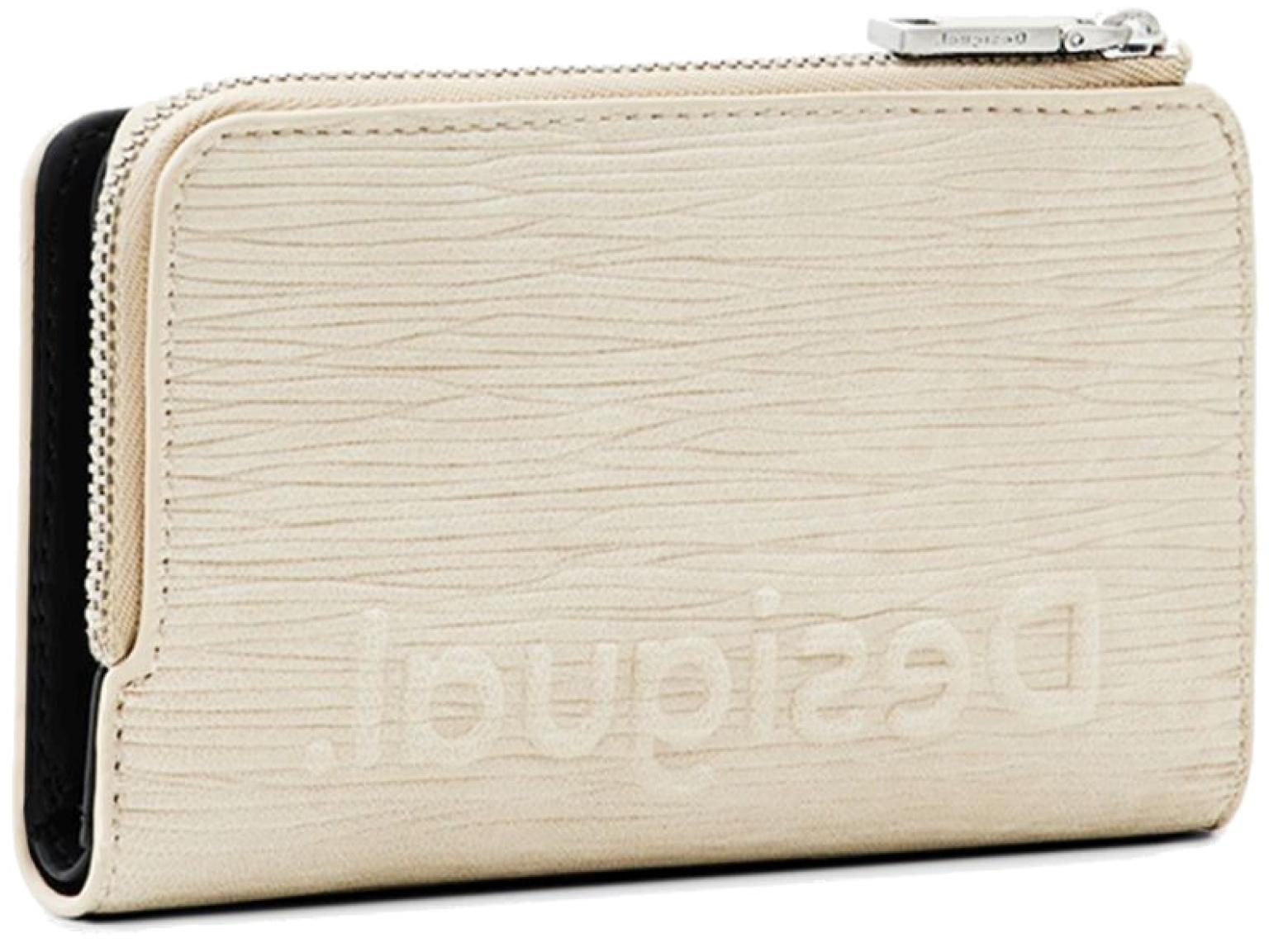 Damengeldtasche Desigual Aquiles Crudo beige strukturiert Prägung