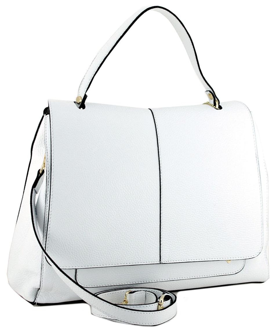 Damenhandtasche Caleidos White Leder Teilungsnaht