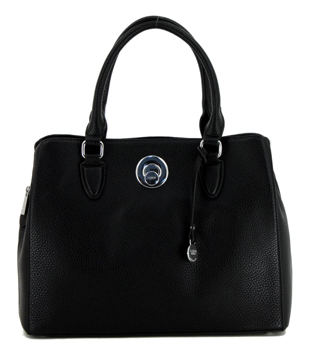 Damenhandtasche Dolly rot dreigeteilt L.Credi Drehverschluss