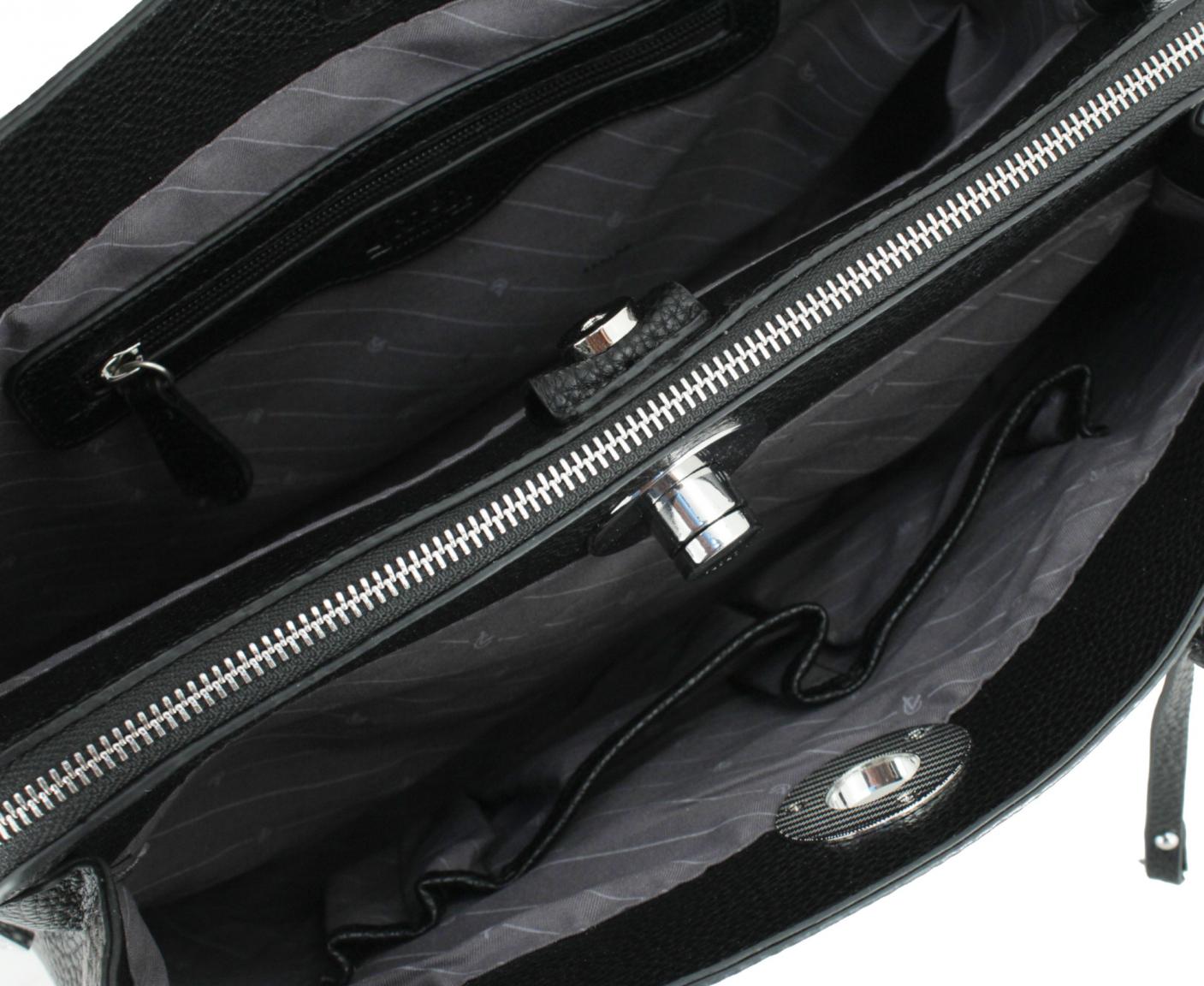 Damenhandtasche Dolly rot dreigeteilt L.Credi Drehverschluss