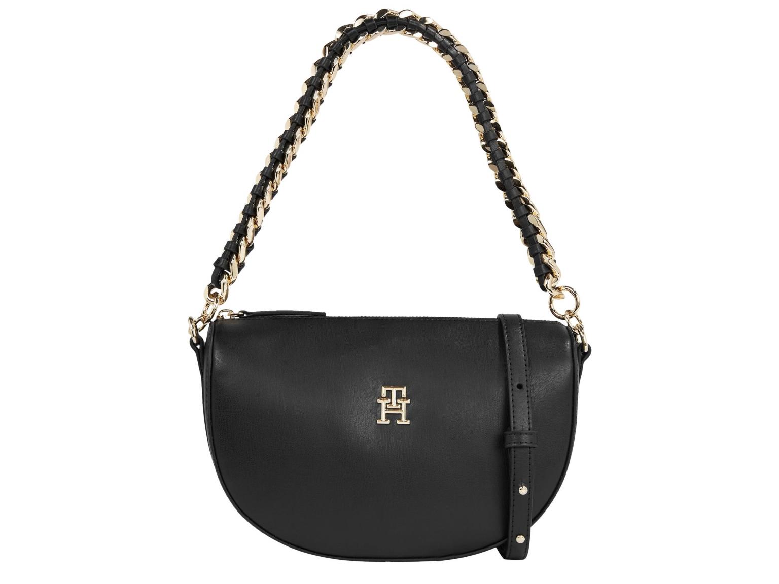 Damenhandtasche Halbmond  Tommy Hilfiger Feminine Schwarz Kettenhenkel