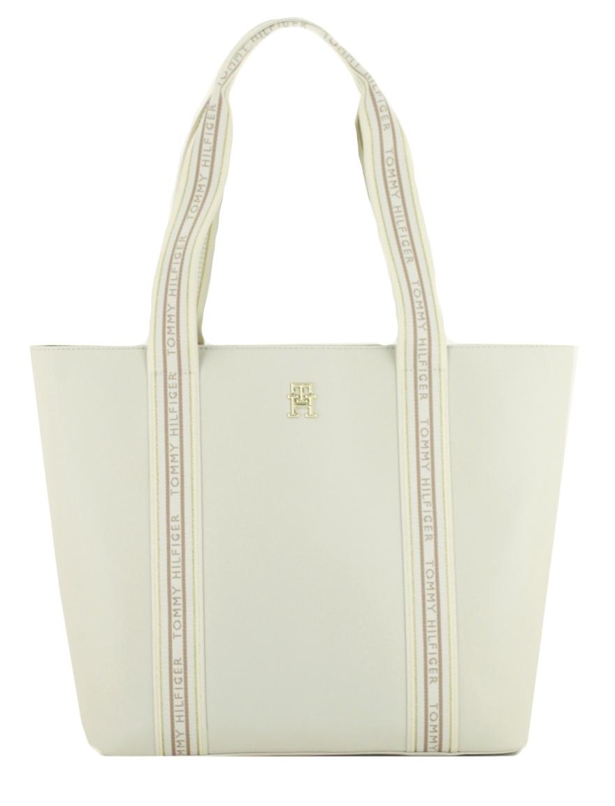 Damenhandtasche hellbeige Tommy Life Shopper Feather White