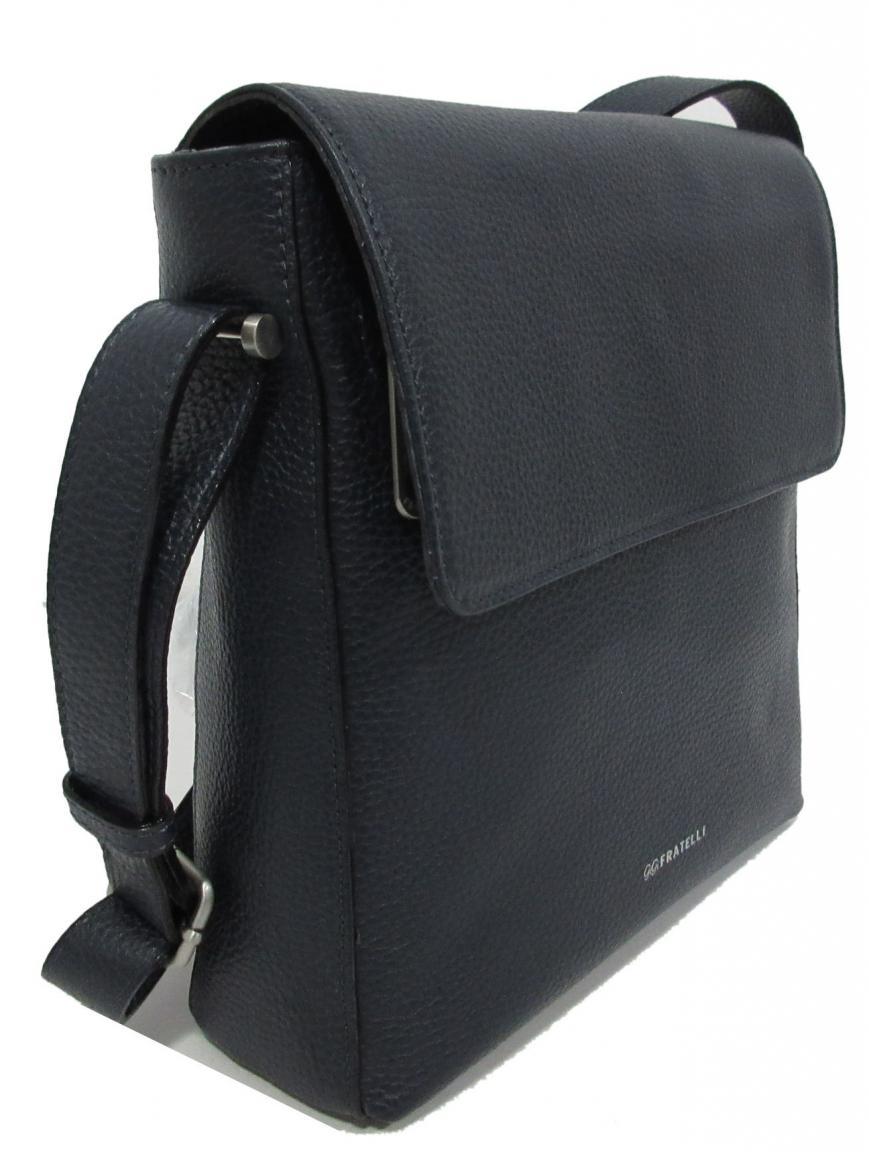 Damenledertasche mit Überschlag blau GiGi Fratelli Navy