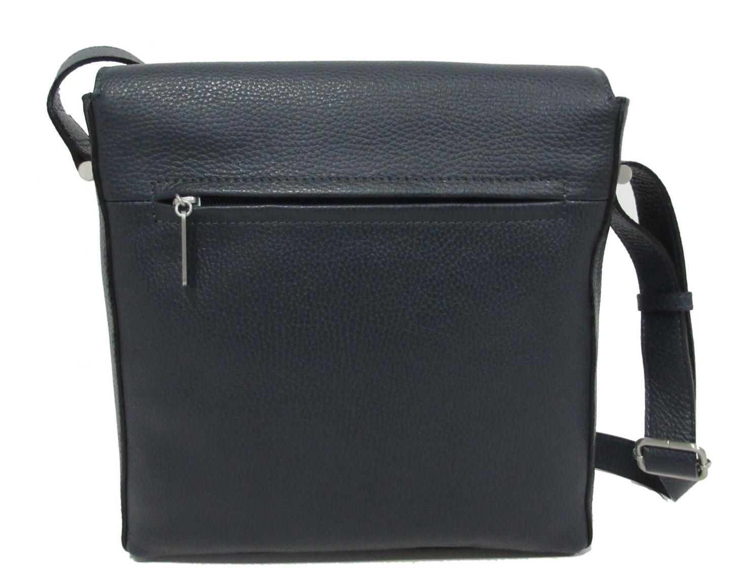 Damenledertasche mit Überschlag blau GiGi Fratelli Navy