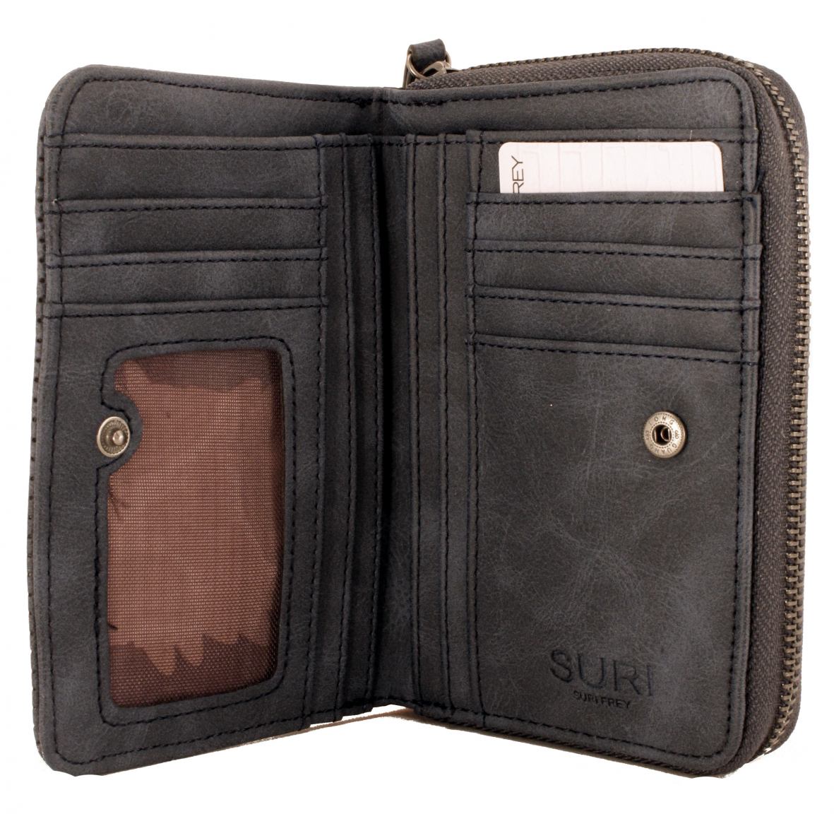 Damenportemonnaie Suri Frey Romy taupe klappbar Lochmuster