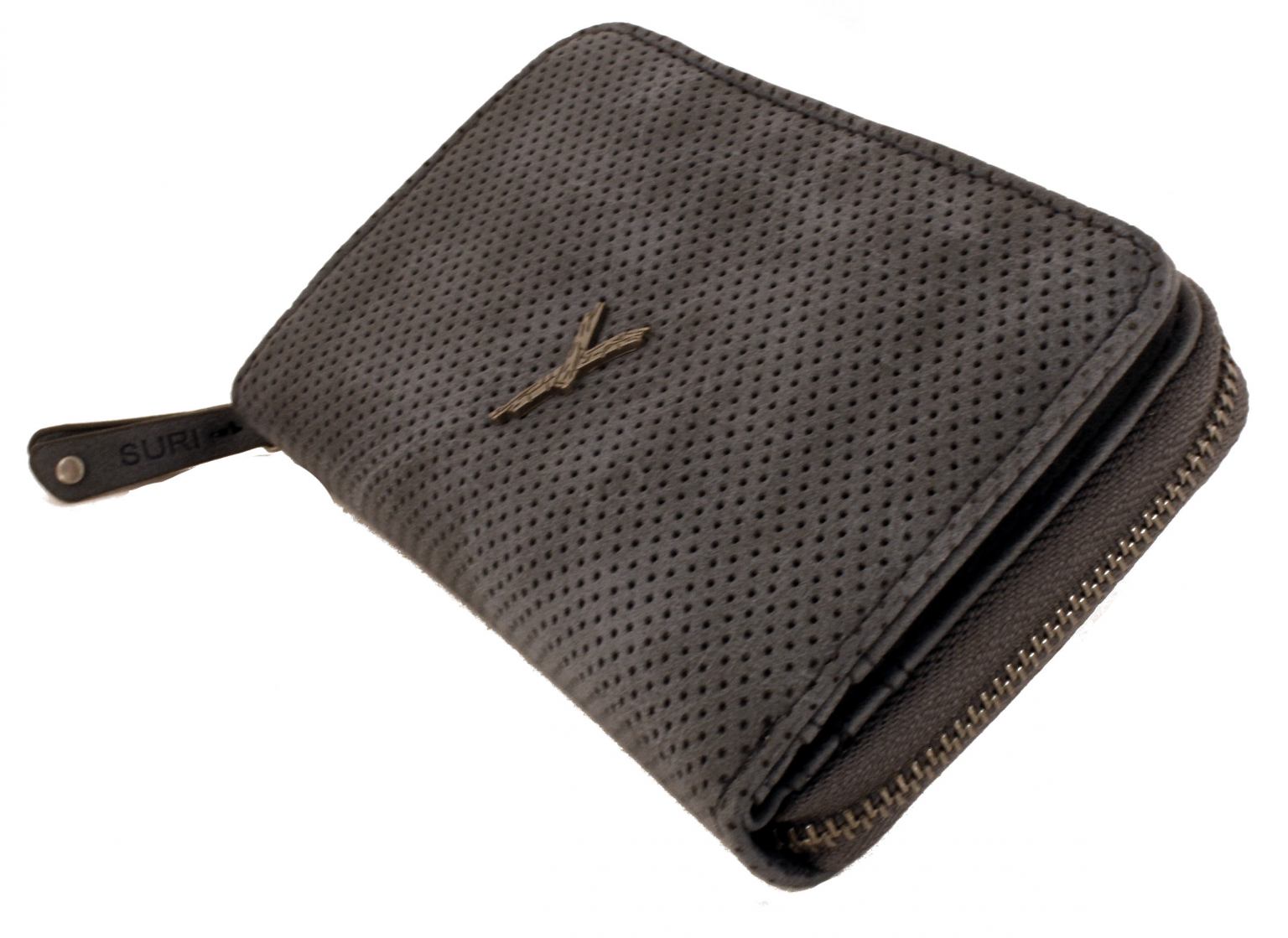 Damenportemonnaie Suri Frey Romy taupe klappbar Lochmuster