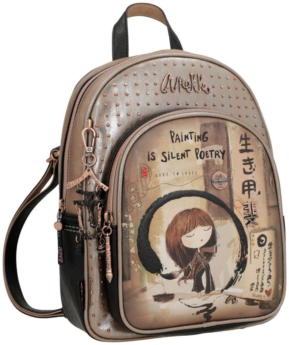 Damenrucksack Anekke Shoen Nieten metallic Japan Kunst