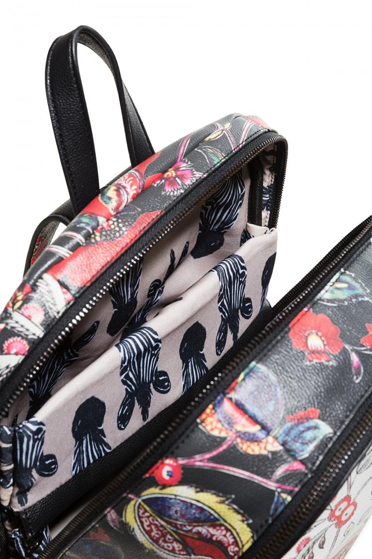 Damenrucksack Dark Amber Novara bestickt schwarz Mandala