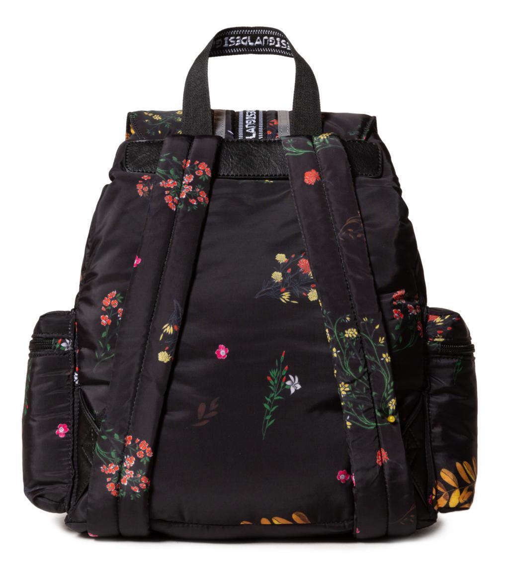 Damenrucksack Desigual Tribeca Blumen Reflective Garden schwarz