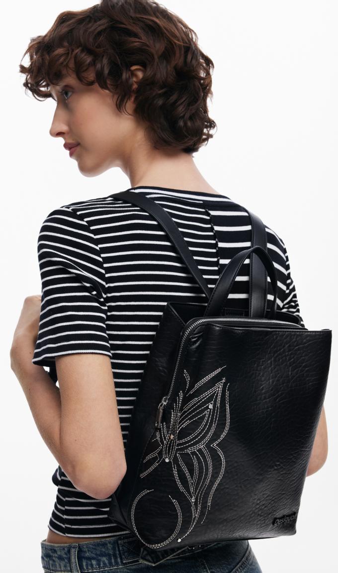 Damenrucksack Desigual schwarz Sumy Mini Goodall bestickt Nieten
