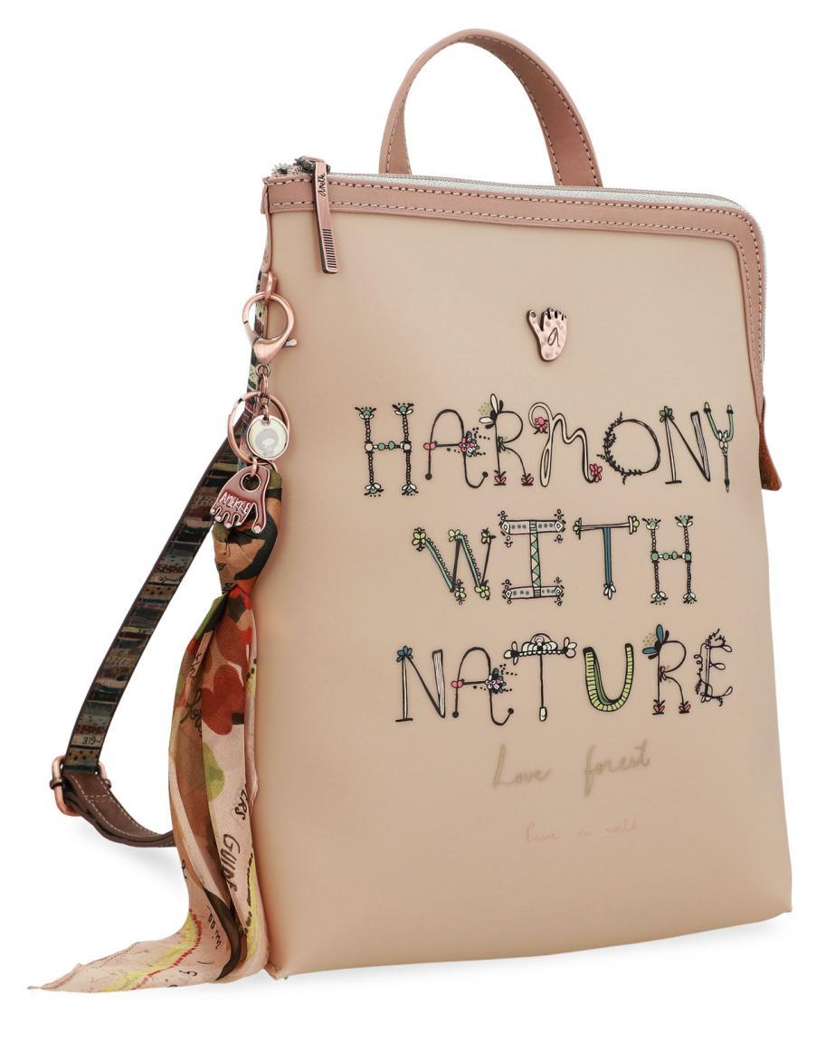 Damenrucksack Tuch Anekke Jungle Nature beige nude bunt