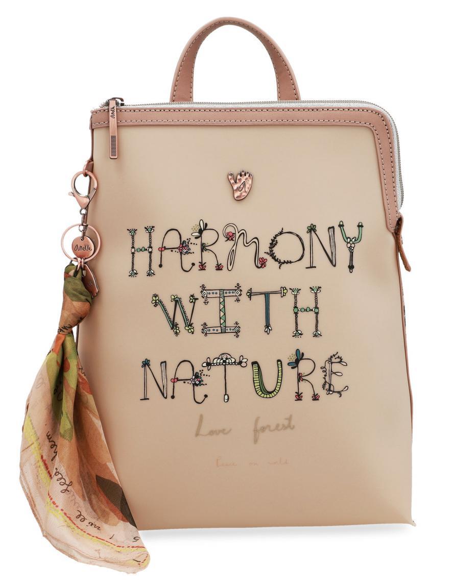 Damenrucksack Tuch Anekke Jungle Nature beige nude bunt