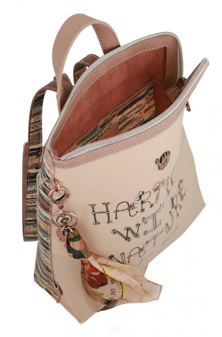 Damenrucksack Tuch Anekke Jungle Nature beige nude bunt