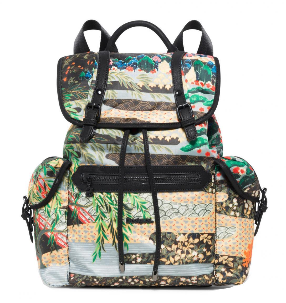 Damenrucksack Victoria Desigual Explorer Musgo bunt Blätter