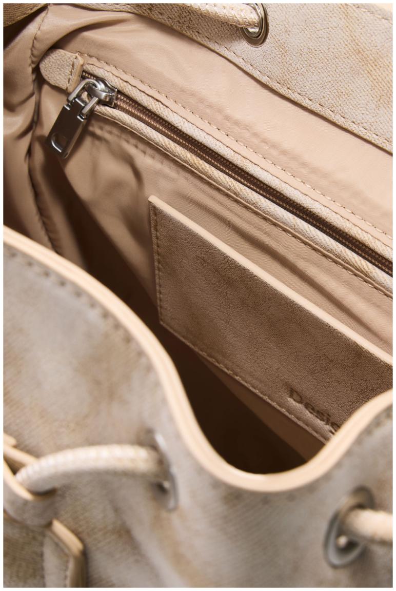 Damenrucksack beige Desigual floral Stickerei Prisa feminin Sierra