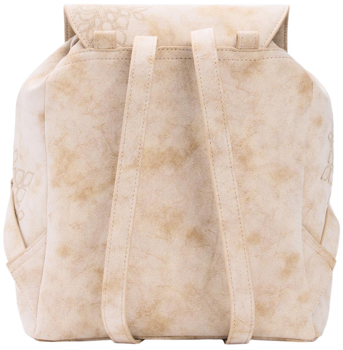 Damenrucksack beige Desigual floral Stickerei Prisa feminin Sierra