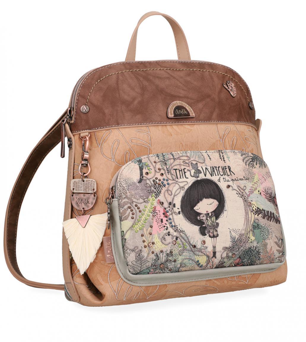 Damenrucksack bestickt Glitzersteine Anekke Affe Jungle