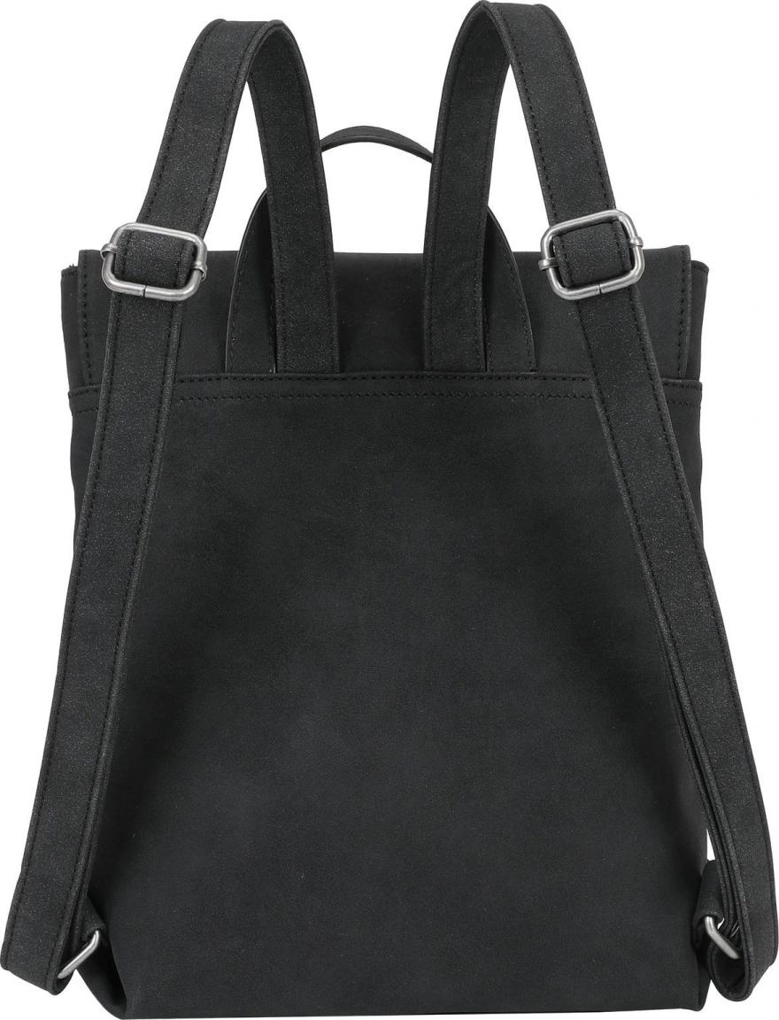 Damenrucksack klein Fritzi aus Preußen Black Kunstleder vegan
