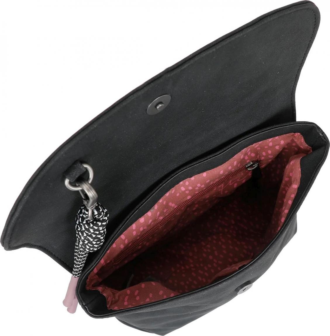 Damenrucksack klein Fritzi aus Preußen Black Kunstleder vegan