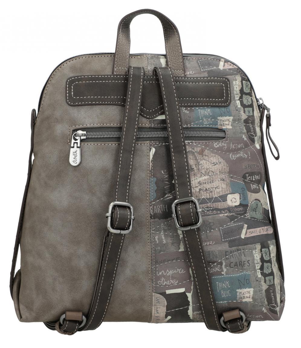 Damenrucksack mit Nieten braun bestickt Anekke Iceland Rune