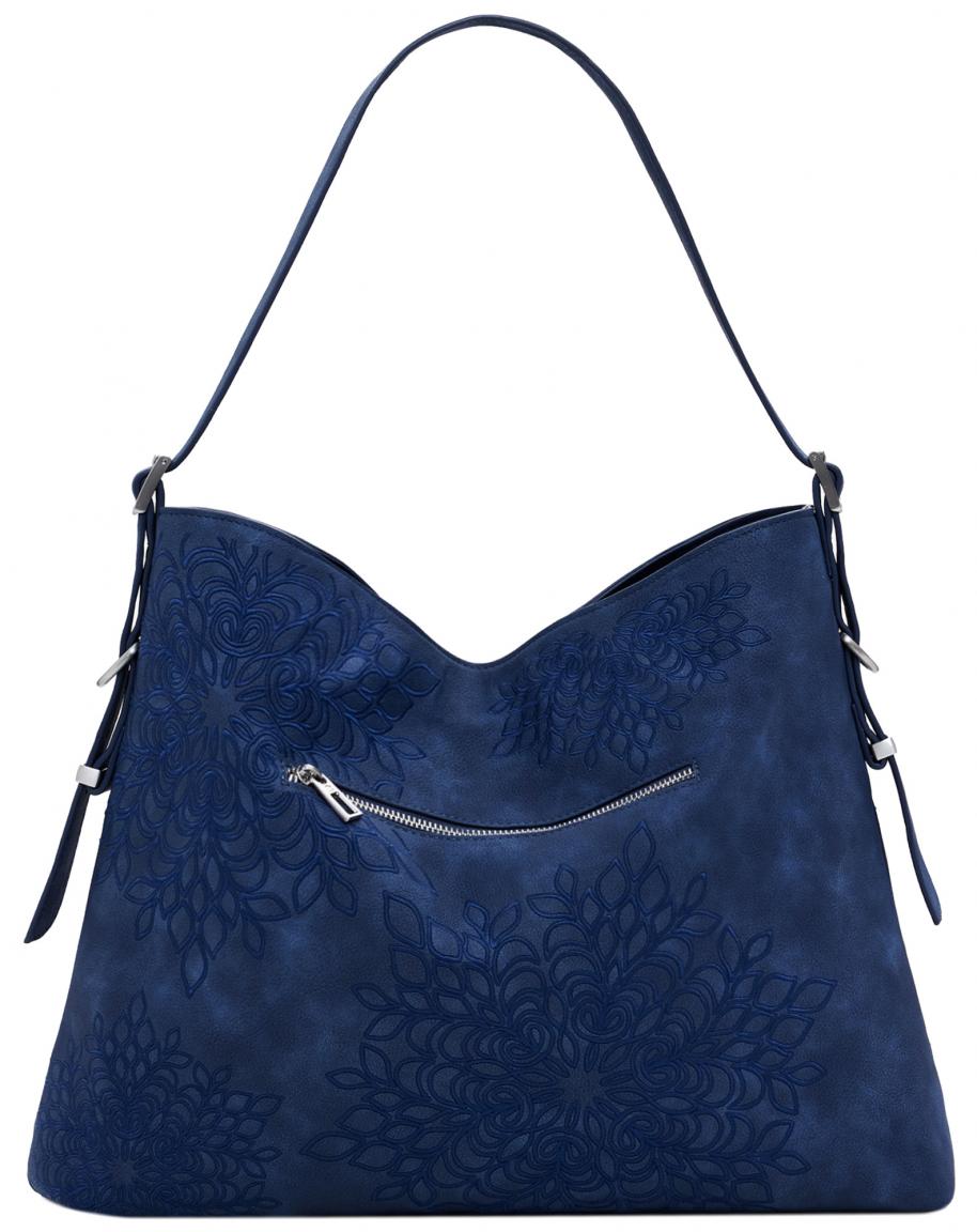 Damentasche Azul Noche Desigual dunkelblau Sierra floral bestickt