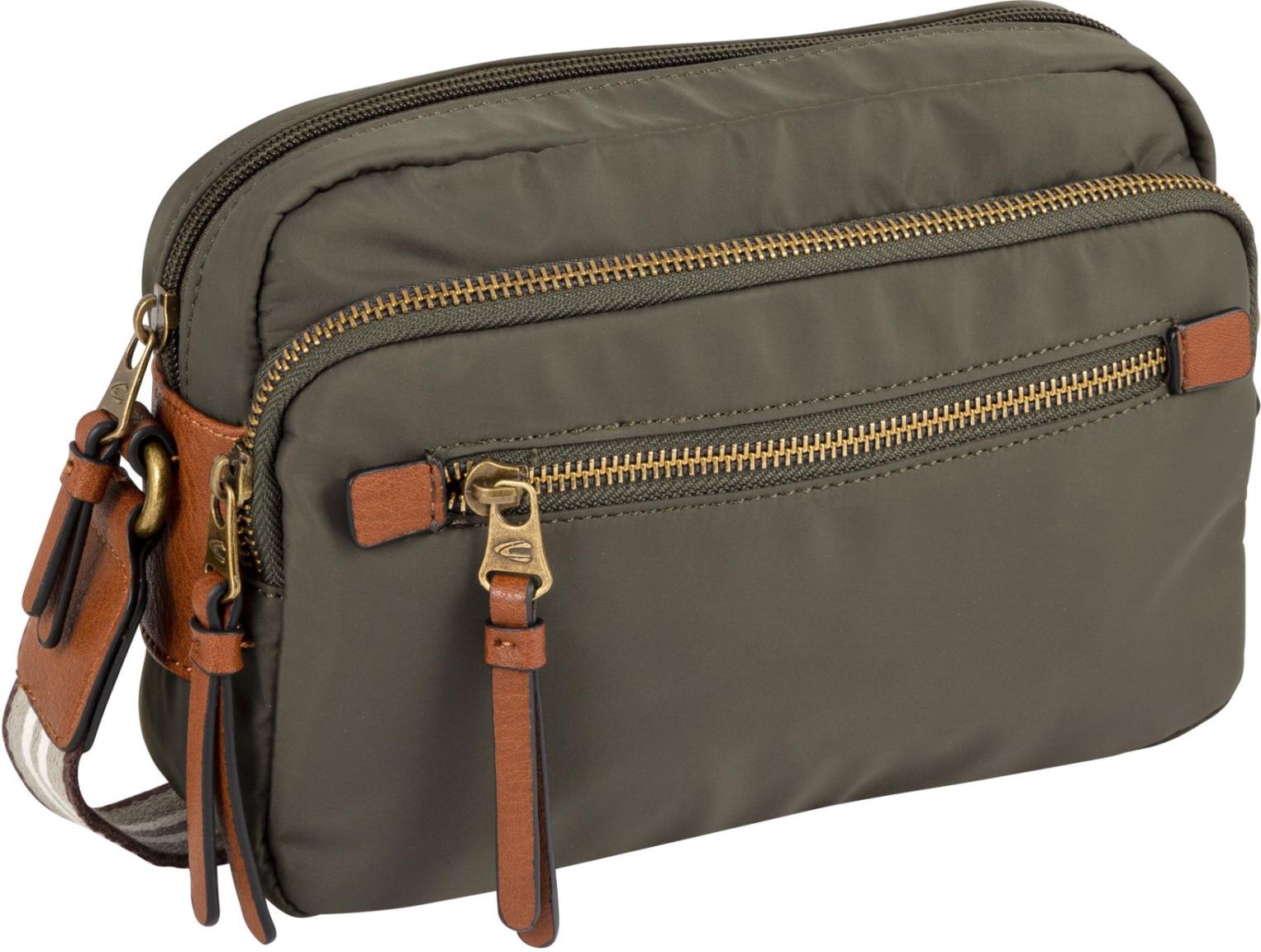 Damentasche Casual Bari Camel Active Khaki Cognac Nylon