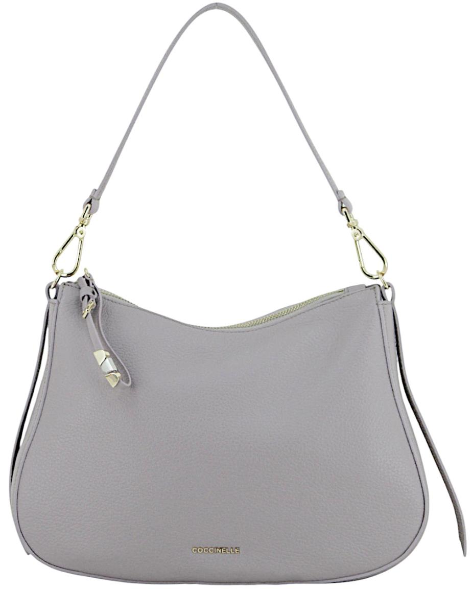 Damentasche Nory Coccinelle Medium greige Oyster genarbt Leder