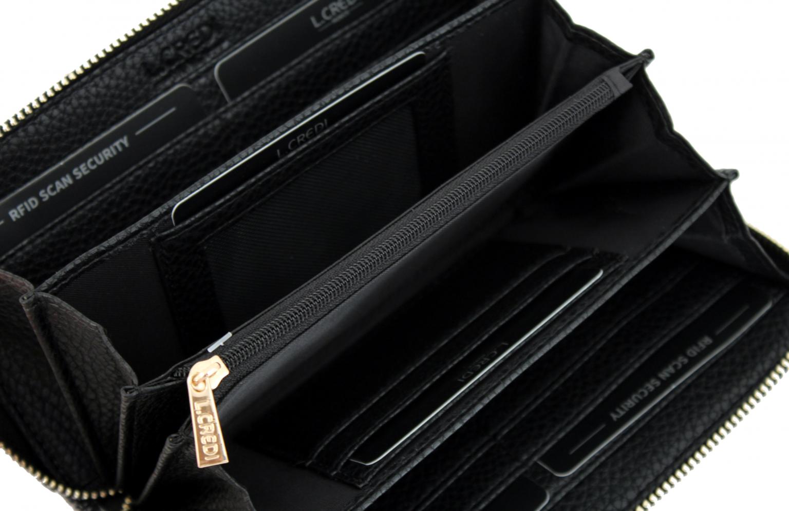 Davina Marine L.Credi Geldbörse Glen Check RFID-Schutz blau