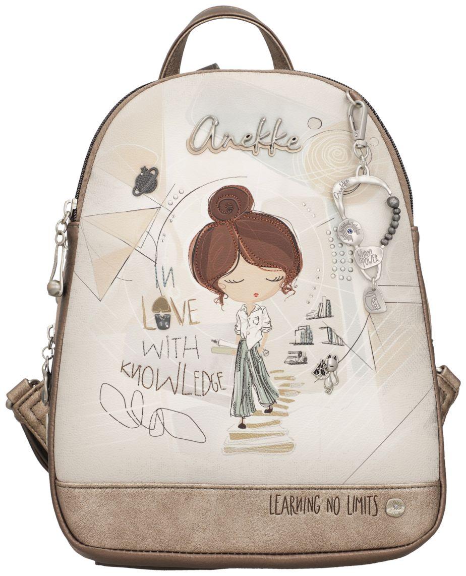 Daypack Anekke hell Finish Sophia Bücher Schriftrollen antik dunkelbeige Stickereien