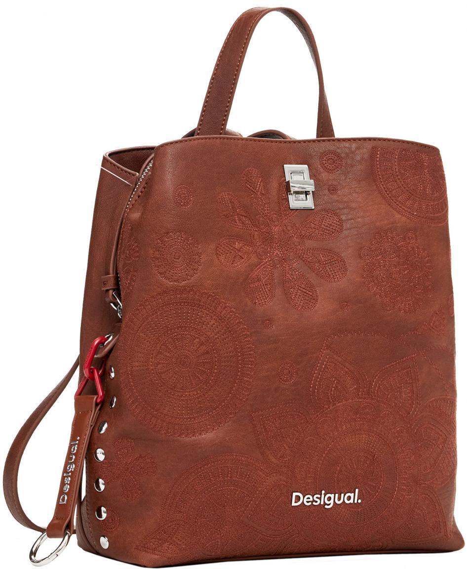 Dejavu brauner Rucksack Stickerei Mandala Desigual rockig